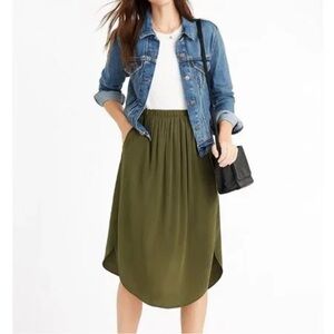 Madewell Midi Skirt in Green